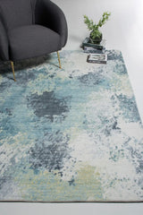 8' X 10' Blue and Ivory Abstract Area Rug - Homeroots - Flyclothing LLC