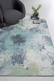 8' X 10' Blue and Ivory Abstract Area Rug - Homeroots