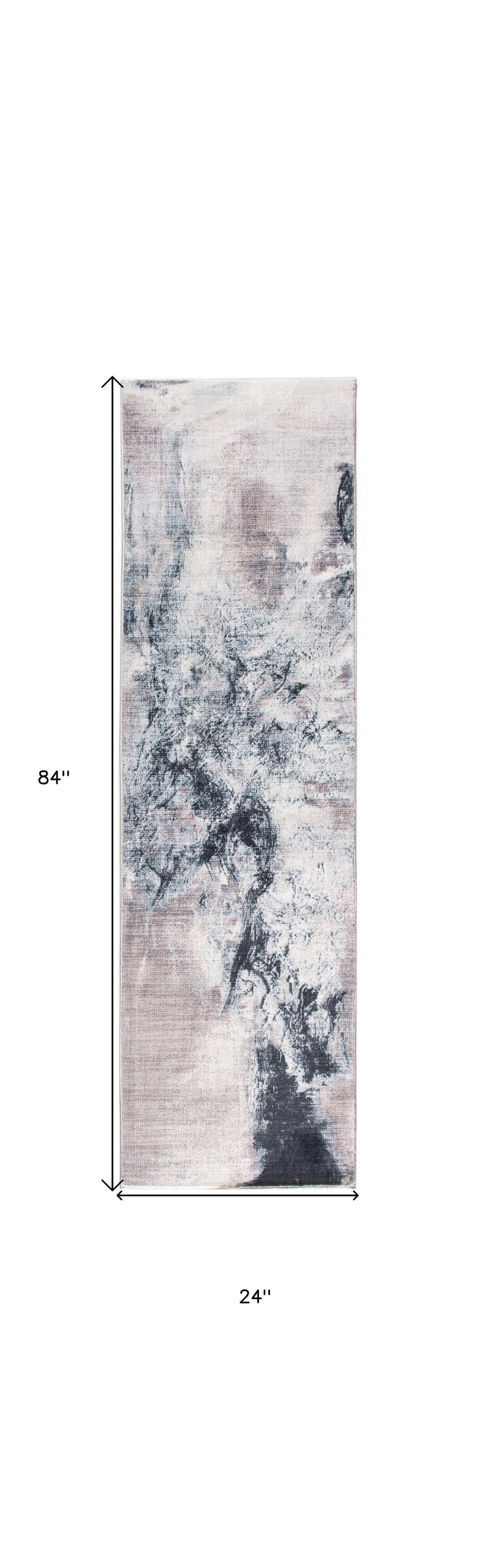 8' Runner Sand Abstract Runner Rug - Homeroots - Flyclothing LLC