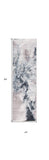 8' Runner Sand Abstract Runner Rug