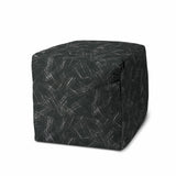 17" Gray Cube Indoor Outdoor Pouf Cover - Homeroots