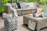 17" Gray Cube Indoor Outdoor Pouf Cover - Homeroots
