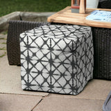 17" Gray Cube Indoor Outdoor Pouf Cover - Homeroots