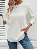 Round Neck Long Sleeve T-Shirt - Trendsi