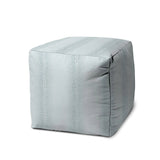 17" Blue Cube Indoor Outdoor Pouf Cover - Homeroots