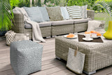 17" Blue Cube Indoor Outdoor Pouf Cover - Homeroots
