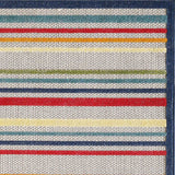 2' X 4' Ivory And Blue Striped Stain Resistant Indoor Outdoor Area Rug - Homeroots - Flyclothing LLC
