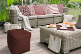 17" Red Polyester Cube Indoor Outdoor Pouf Cover - Homeroots