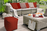 17" Red Cube Polka Dots Indoor Outdoor Pouf Cover - Homeroots