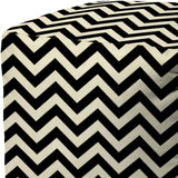 17" Black And White Cube Chevron Indoor Outdoor Pouf Cover - Homeroots