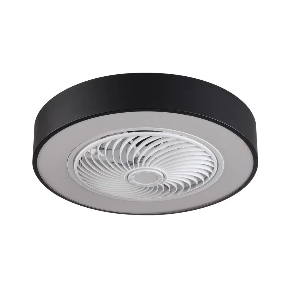Black and White Mod Invisible Blade Ceiling Fan And Light - Homeroots