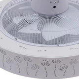 Modern Ceiling Fan and Light With Flower Details - Homeroots