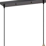 Kitchen Island Geometric Two Light Iron Flush Ceiling Light With Gold Shades - Homeroots - Flyclothing LLC