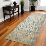 8' Runner Ivory Chevron Runner Rug - Homeroots