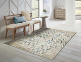 5' X 8' Ivory Chevron Area Rug - Homeroots - Flyclothing LLC