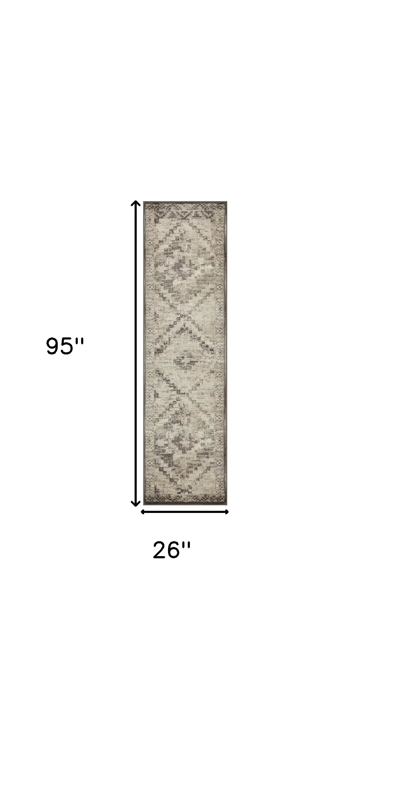 8' Runner Gray Abstract Runner Rug - Homeroots - Flyclothing LLC