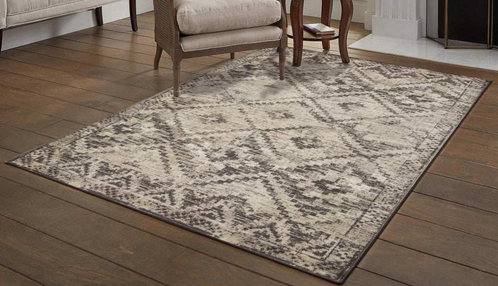 3' X 5' Gray Abstract Area Rug - Homeroots - Flyclothing LLC