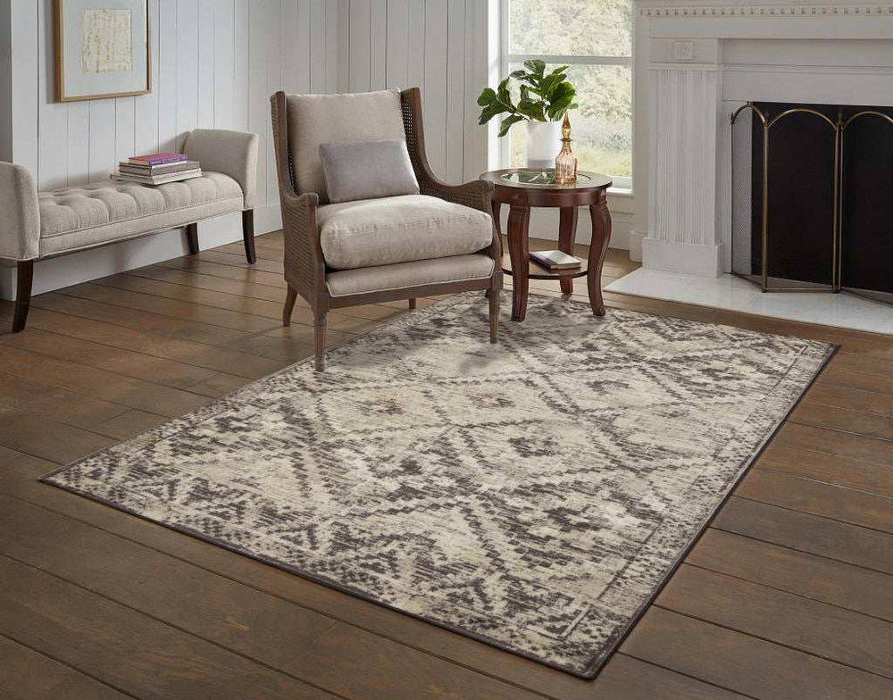 8' X 11' Gray Abstract Area Rug - Homeroots - Flyclothing LLC