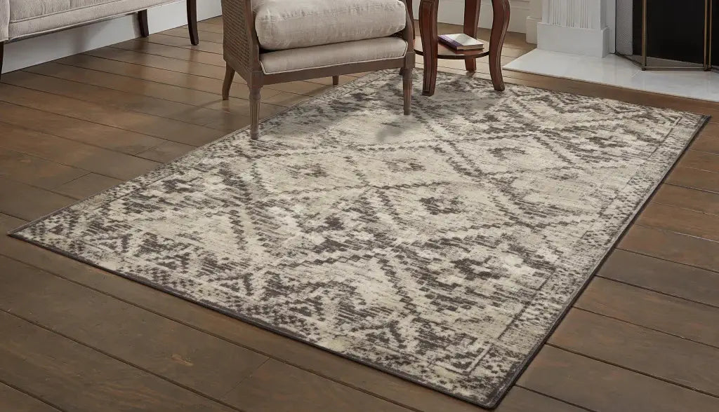 8' X 11' Gray Abstract Area Rug - Homeroots - Flyclothing LLC