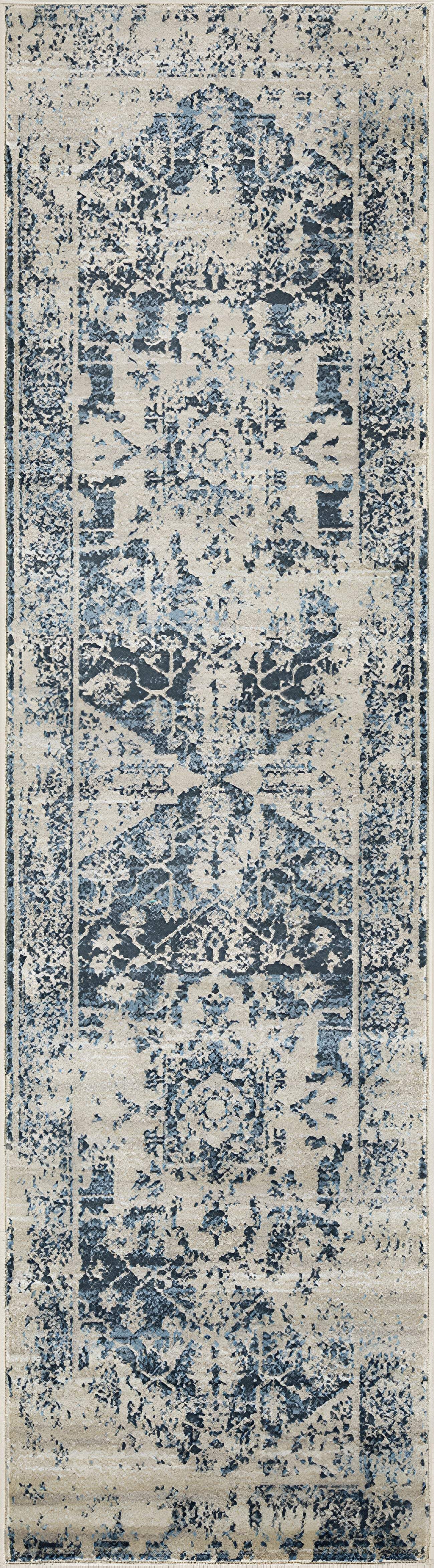 8' Runner Ivory Oriental Runner Rug - Homeroots - Flyclothing LLC