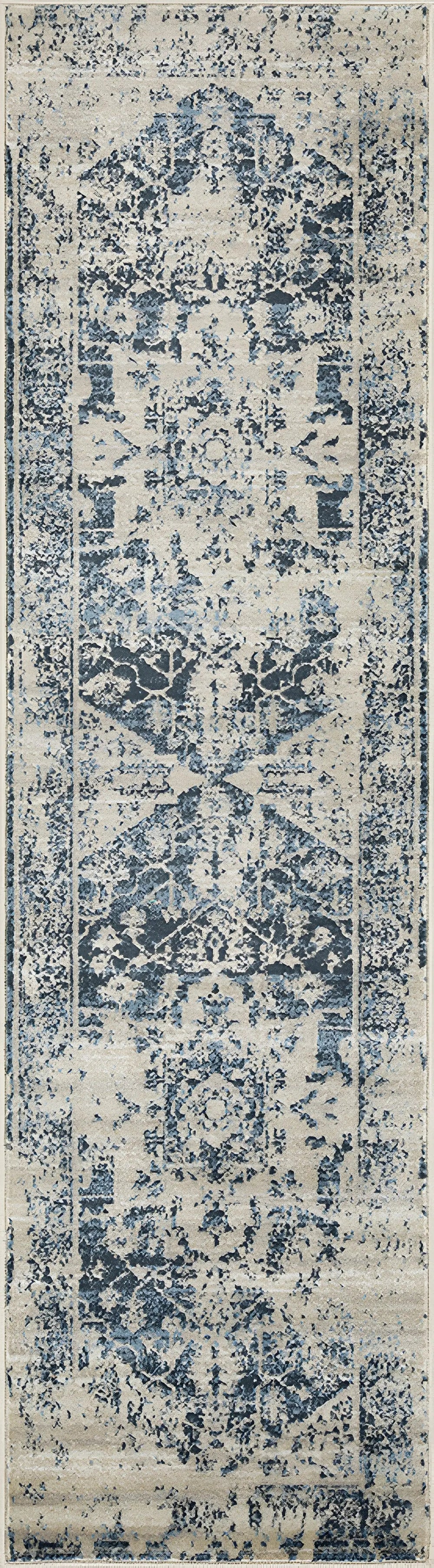 8' Runner Ivory Oriental Runner Rug - Homeroots