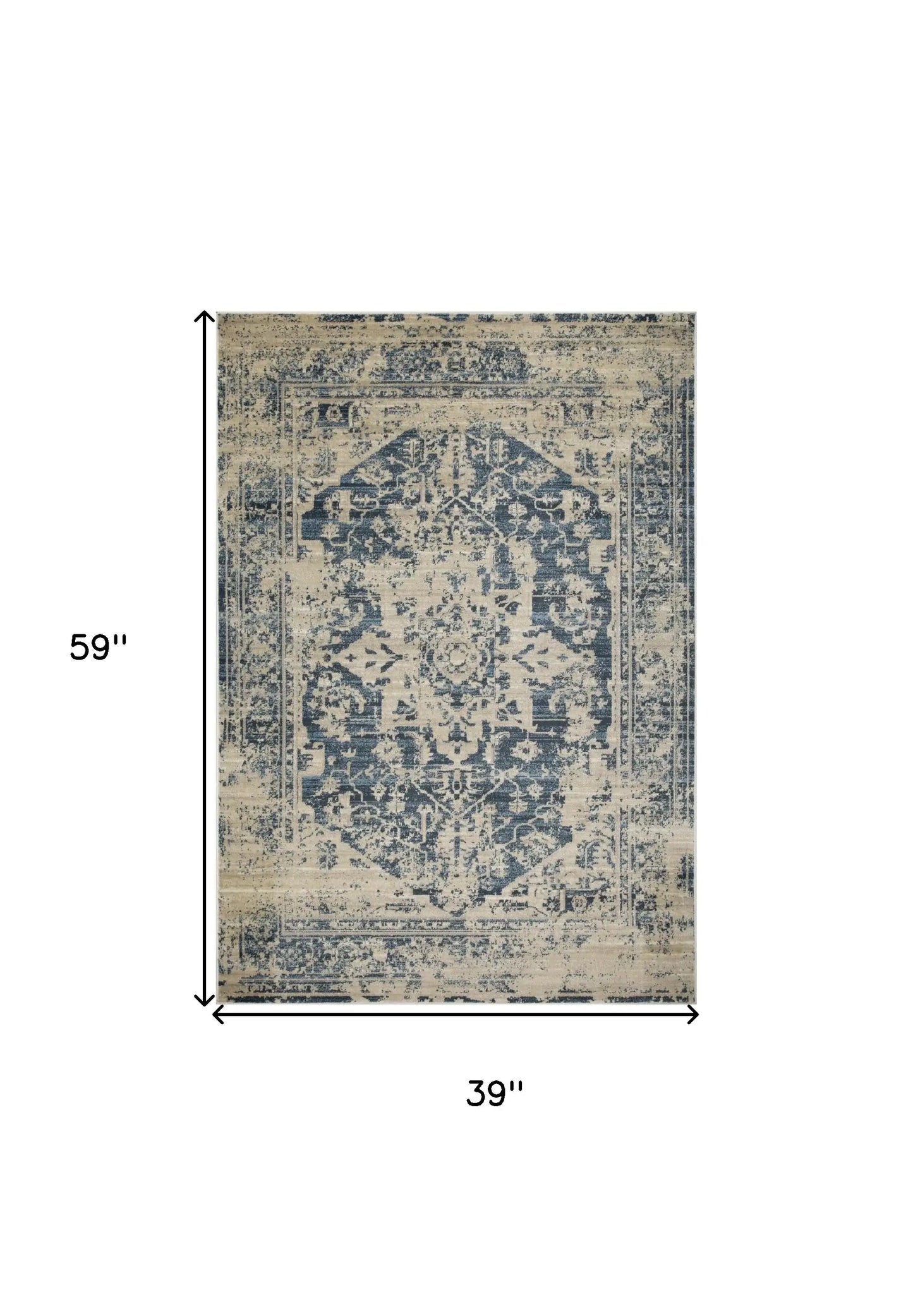 3' X 5' Ivory Oriental Area Rug - Homeroots - Flyclothing LLC