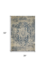 3' X 5' Ivory Oriental Area Rug - Homeroots - Flyclothing LLC