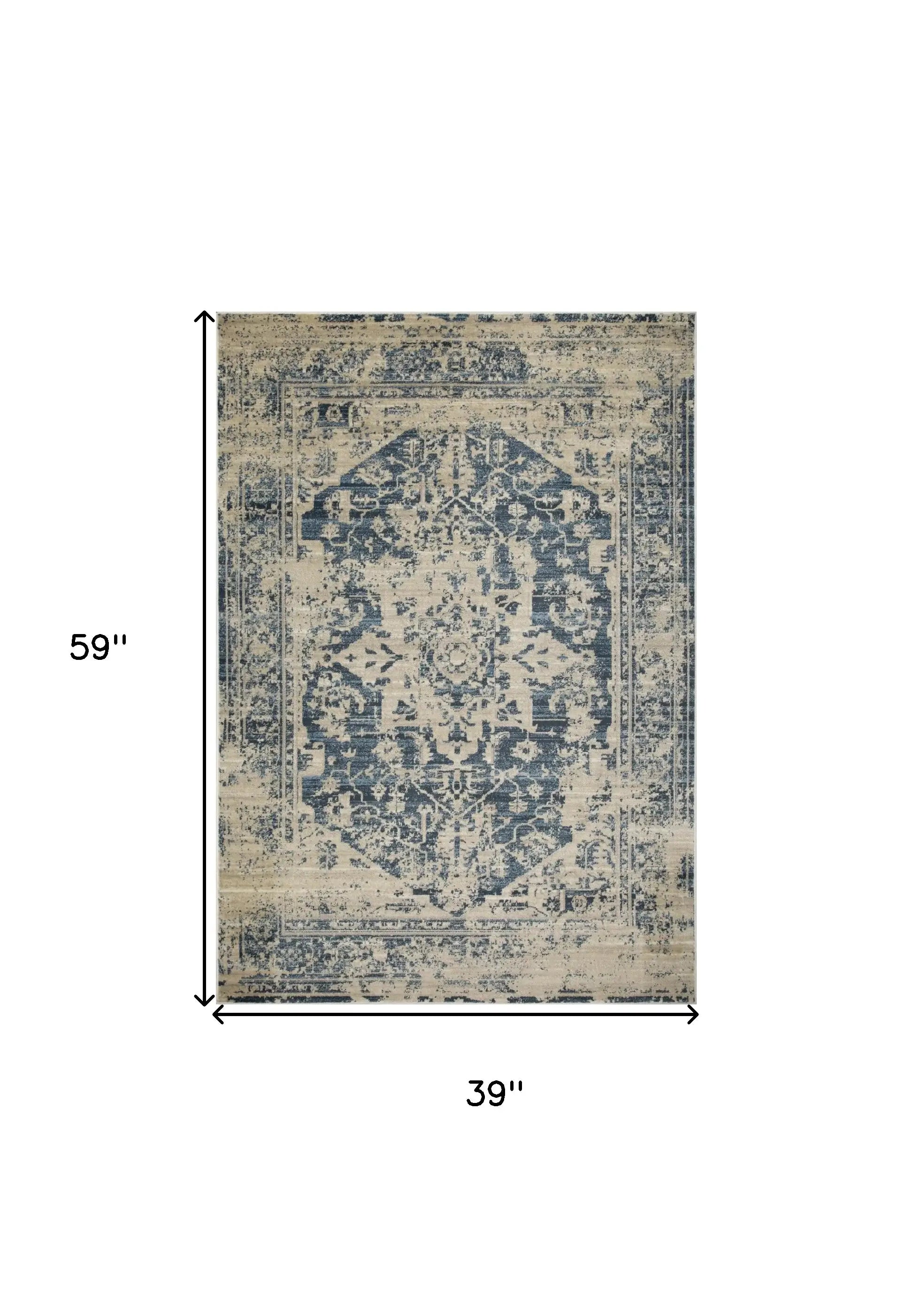 3' X 5' Ivory Oriental Area Rug - Homeroots - Flyclothing LLC