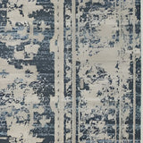 8' Ivory and Blue Oriental Distressed Round Rug - Homeroots - Flyclothing LLC