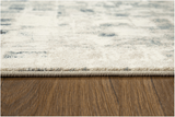 8' Runner Blue and Beige Abstract Runner Rug - Homeroots