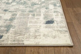 8' Runner Blue and Beige Abstract Runner Rug - Homeroots - Flyclothing LLC
