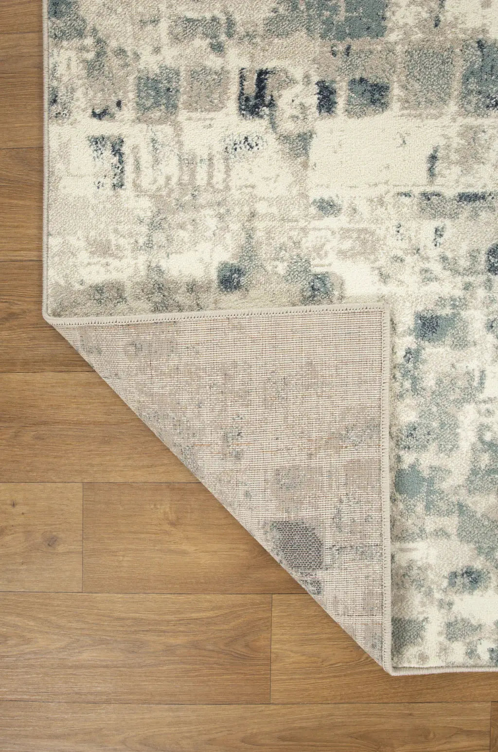 8' Runner Blue and Beige Abstract Runner Rug - Homeroots - Flyclothing LLC