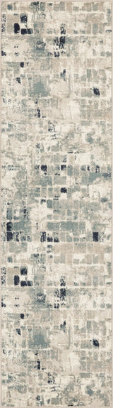 8' Runner Blue and Beige Abstract Runner Rug - Homeroots - Flyclothing LLC