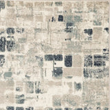 8' Runner Blue and Beige Abstract Runner Rug - Homeroots - Flyclothing LLC