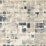 3' X 5' Blue and Beige Abstract Area Rug - Homeroots