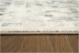 5' X 8' Blue and Beige Abstract Area Rug - Homeroots
