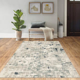 8' X 11' Blue and Beige Abstract Area Rug - Homeroots - Flyclothing LLC