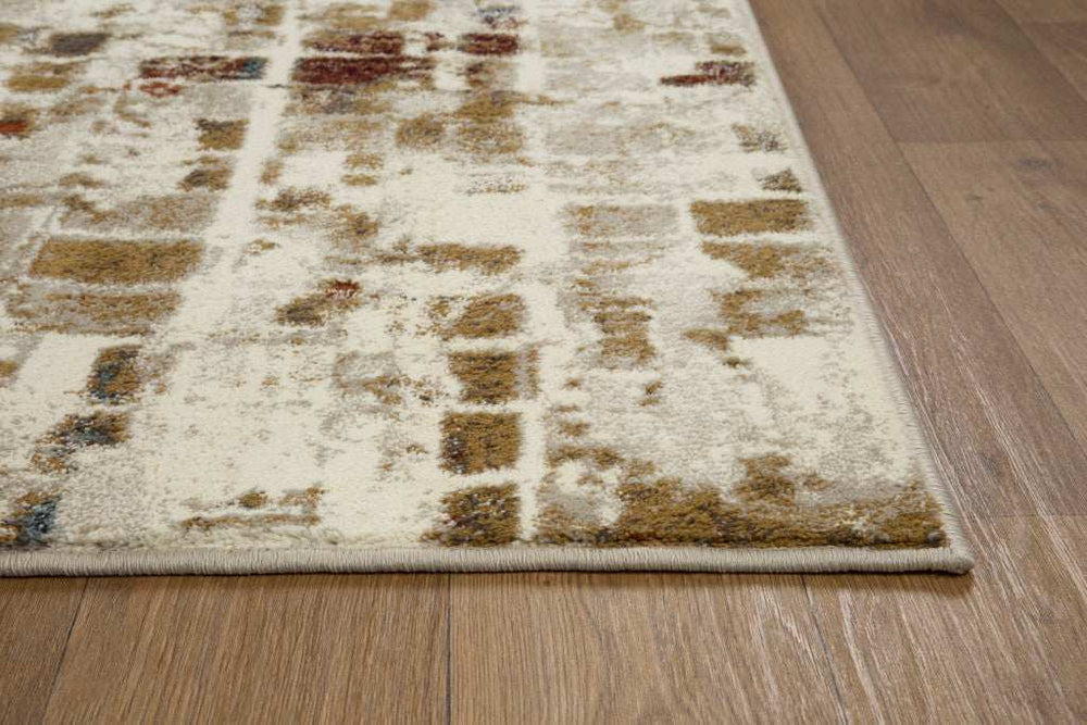 8' Runner Natural Abstract Area Rug - Homeroots - Flyclothing LLC