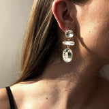 Alloy Geometric Dangle Earrings - Trendsi - Flyclothing LLC