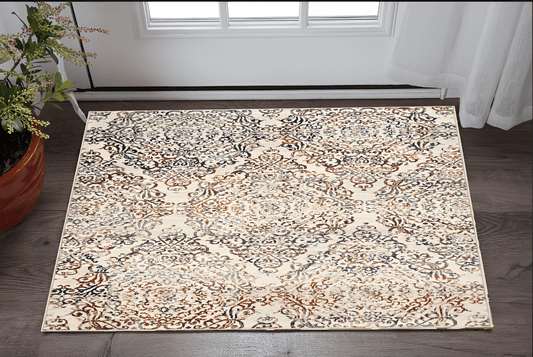 3' X 5' Ivory Oriental Area Rug - Homeroots - Flyclothing LLC