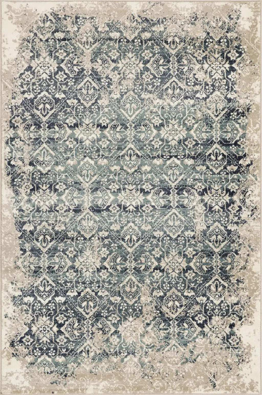 8' X 11' Ivory and Blue Oriental Area Rug - Homeroots - Flyclothing LLC