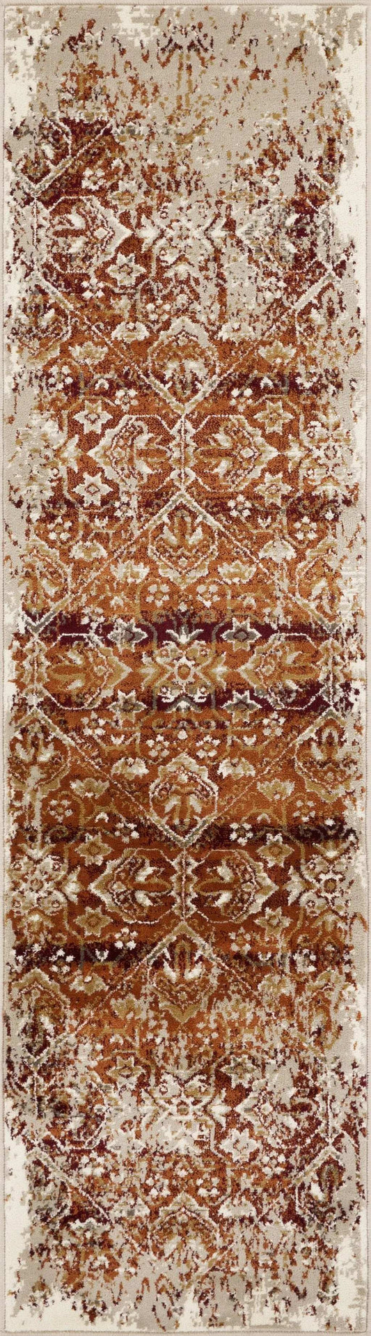 8' Runner Rust Oriental Runner Rug - Homeroots - Flyclothing LLC