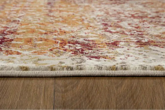 8' Rust Round Oriental Area Rug - Homeroots - Flyclothing LLC