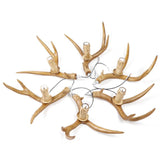Brown Super Stag Faux Antlers Six Light LED Chandelier - Homeroots