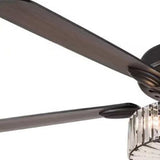 Dark Brown Wooden and Faux Crystal Chandelier Ceiling Fan - Homeroots - Flyclothing LLC