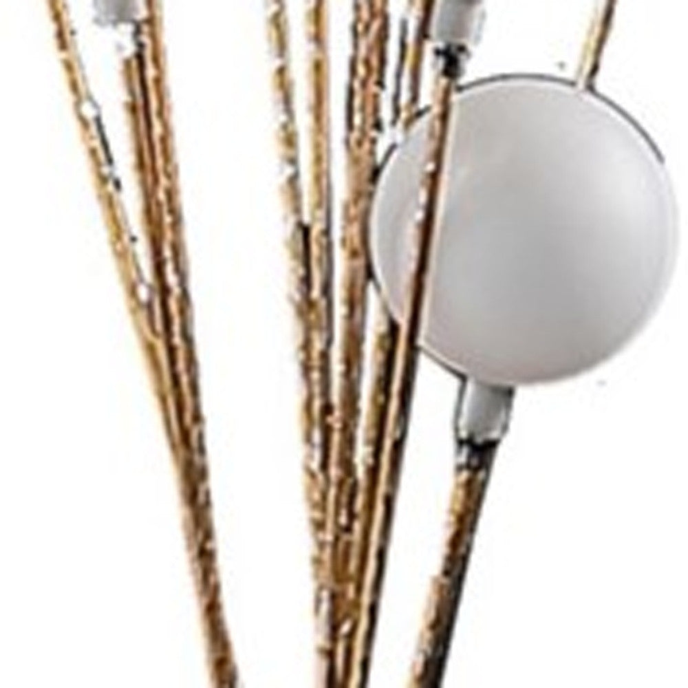 46" Antiqued Gold Eleven Light LED Metal Floor Lamp - Homeroots - Flyclothing LLC