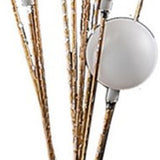 46" Antiqued Gold Eleven Light LED Metal Floor Lamp - Homeroots - Flyclothing LLC