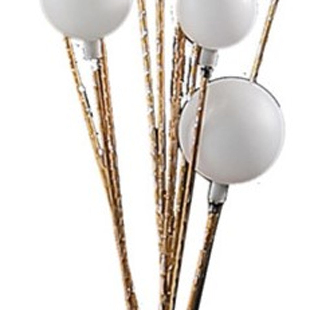 46" Antiqued Gold Eleven Light LED Metal Floor Lamp - Homeroots - Flyclothing LLC