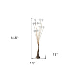 62" Golden Chrome Contemporary Multi Light LED Floor Lamp - Homeroots - Flyclothing LLC