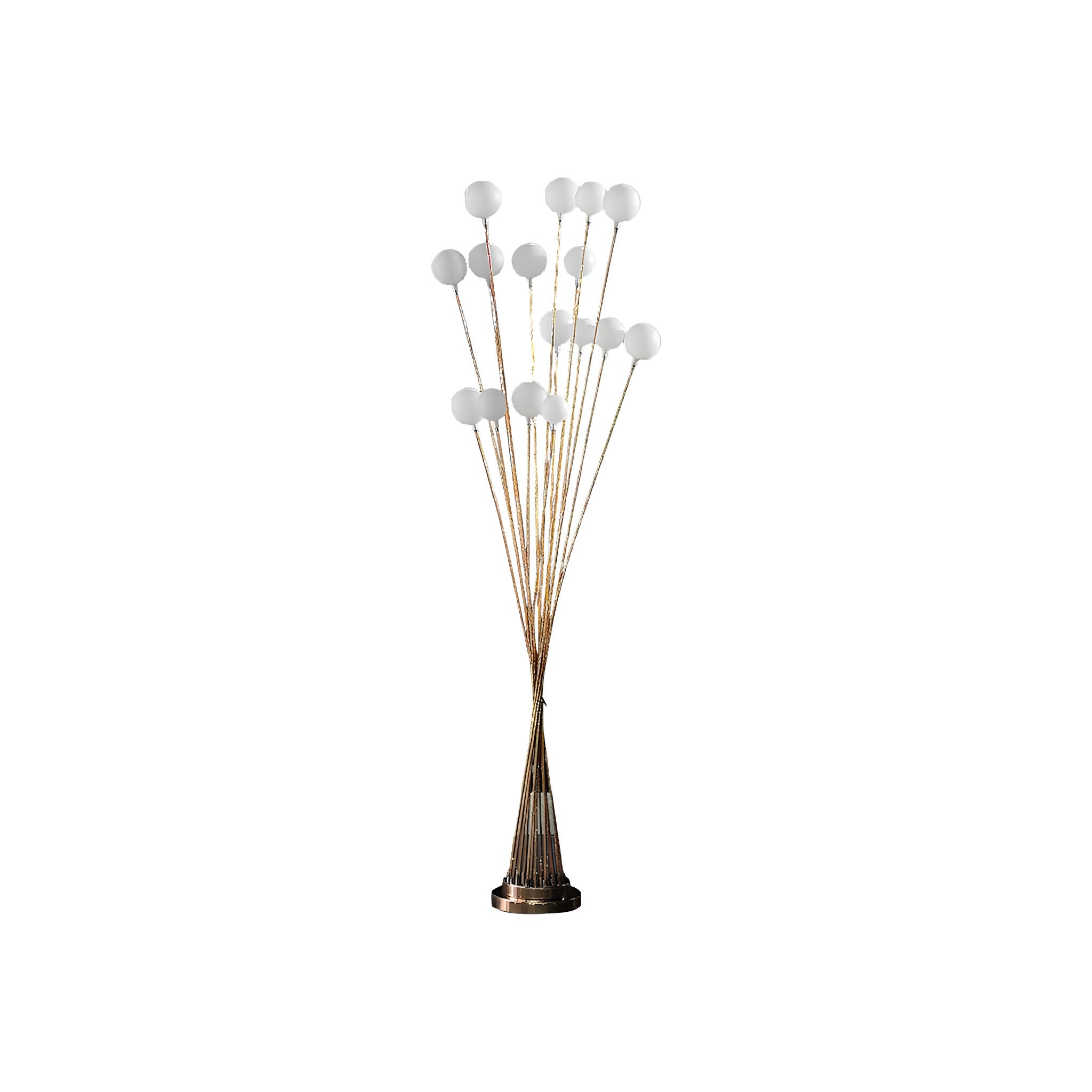 62" Golden Chrome Contemporary Multi Light LED Floor Lamp - Homeroots - Flyclothing LLC